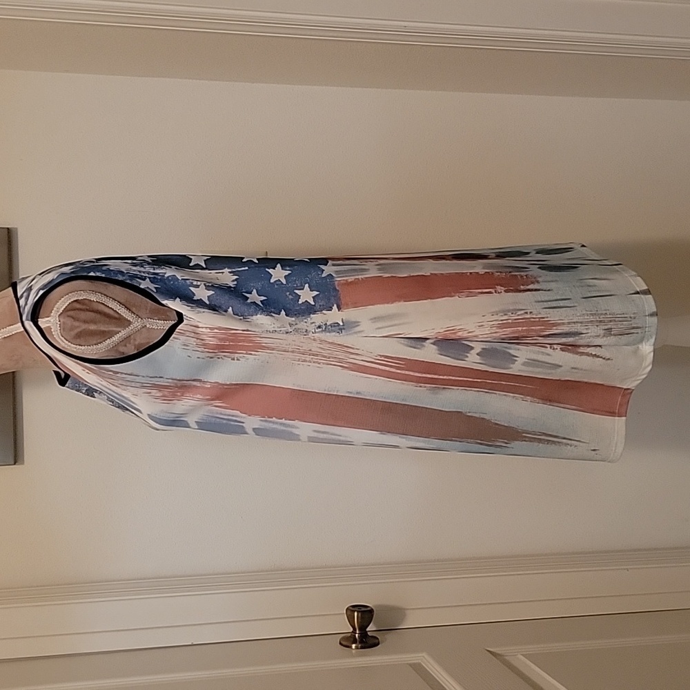 Casa Lee Patriotic American Flag Dress, Size XL, EUC! - Picture 3 of 8